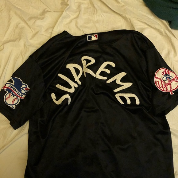 Supreme X Yankees Baseball Jersey SS15 collection Casual Button 